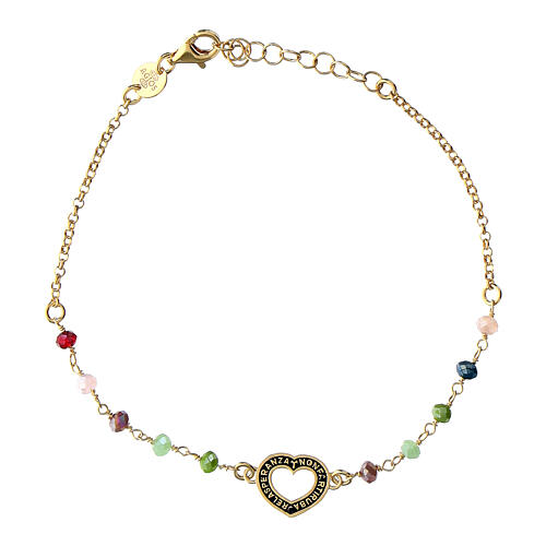 Pulsera zircones coloreados plata 925 dorada Agios 1
