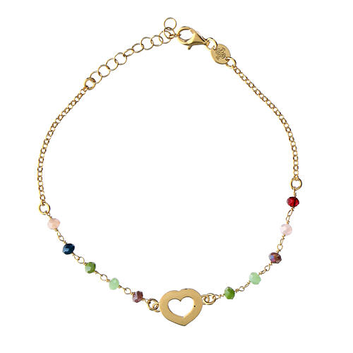 Pulsera zircones coloreados plata 925 dorada Agios 3