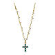 925 silver cross necklace Agios blue zircons s1