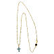 925 silver cross necklace Agios blue zircons s3