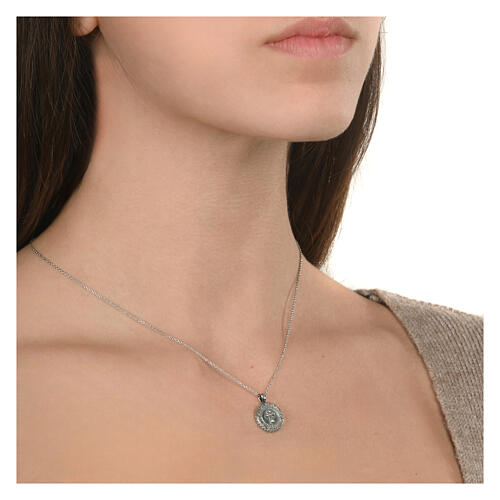 Agios necklace of blackened 925 silver, medal with cross 2