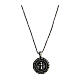 Agios necklace of blackened 925 silver, medal with cross s1