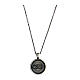 Agios necklace of blackened 925 silver, medal with cross s2