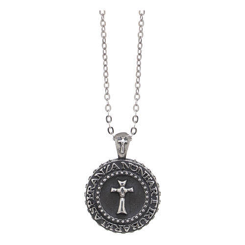 Collier médaille avec croix Agios argent 925 1