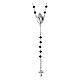 Agios rosary with Sacred Heart and black beads, 925 silver s1
