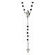 Agios rosary with Sacred Heart and black beads, 925 silver s2