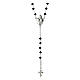 Agios rosary with Sacred Heart and black beads, 925 silver s3