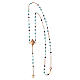 Agios rosary with Sacred Heart and blue beads, rosé 925 silver s3