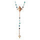 Agios rosary with Sacred Heart and blue beads, rosé 925 silver s3