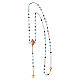 Agios rosary with Sacred Heart and blue beads, rosé 925 silver s4