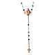 Collier chapelet grains nuances bleu argent 925 rosé Agios s1