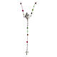 Agios rosary necklace, 925 silver, multicoloured beads and Sacred Heart s1