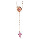 Agios rosary with Sacred Heart and red rhinestones, rosé 925 silver s2