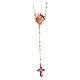 Collana argento 925 croce zirconi rubino Benedictus s3