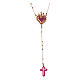 925 sterling silver cross necklace Agios ruby ​​zircons s1