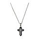 Agios necklace with black rhinestones cross, 925 silver s1