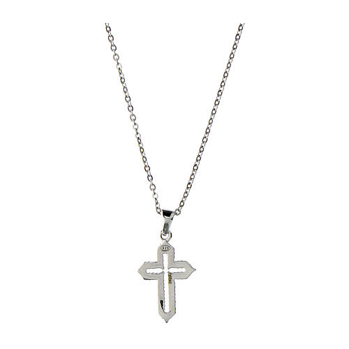 Collier croix ajourée zircons noirs argent 925 Agios 3