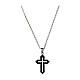 Collier croix ajourée zircons noirs argent 925 Agios s1