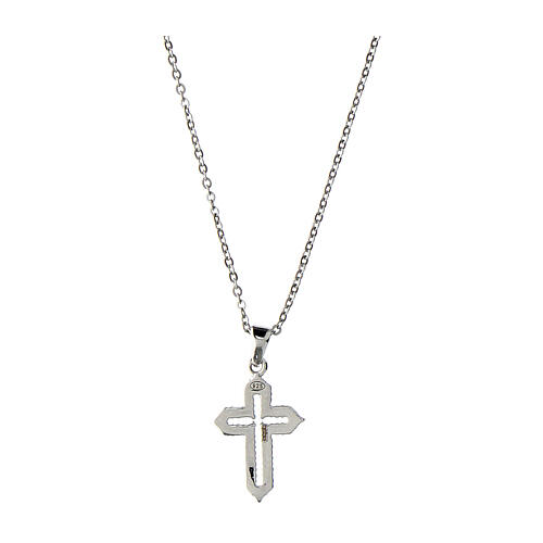 Cross necklace Agios 925 silver black zircon 2