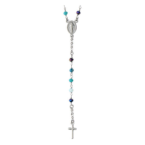 Multicolor rosary necklace 925 silver Agios 1