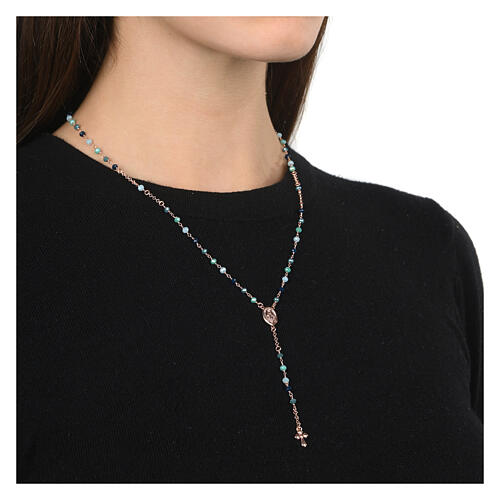 925 rose silver multicolor necklace Agios  2