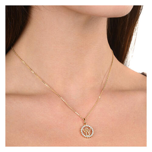 Agios Angel necklace in 925 gilded silver 2