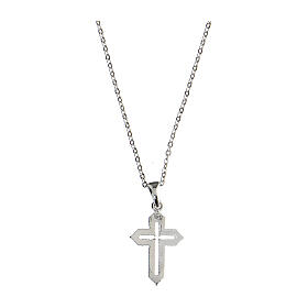 Collier croix ajourée zircons violets argent 925 Agios