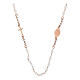 Rosary necklace with white beads, rosé 925 silver, Agios s2