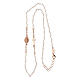 Rosary necklace with white beads, rosé 925 silver, Agios s3