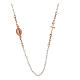 Rosary necklace with white beads, rosé 925 silver, Agios s1