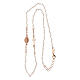 Rosary necklace with white beads, rosé 925 silver, Agios s4