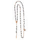 Agios rosary with Miraculous Medal and black beads, rosé 925 silver s3