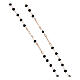 Agios rosary with Miraculous Medal and black beads, rosé 925 silver s4