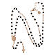 Collar rosario Benedictus plata 925 rosada piedras negras s5