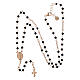 Collier chapelet Agios argent 925 rosé grains noirs s5