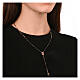 Collana rosario Agios argento 925 rosé pietre nere s2
