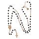 Collana rosario Agios argento 925 rosé pietre nere s5