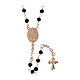 Rosary necklace Agios 925 silver rose black stones s2