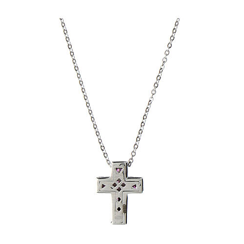 Naszyjnik Agios, krzyż z rubinowymi cyrkoniami, srebro 925 2
