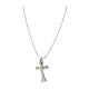 White lanyard necklace with rhodium-plated 925 silver cross, Agios Gioielli s2