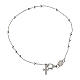 Agios rosary bracelet with cross-shaped dangle charm and rhinestones, rhodium-plated 925 silver s1