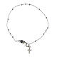 Agios rosary bracelet with cross-shaped dangle charm and rhinestones, rhodium-plated 925 silver s2