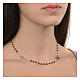 Collar Sagrado Corazón Agios corazón rodiado piedras negras plata 925 s2