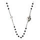 Collier Sacré Coeur Agios pierres noirs argent 925 rhodié s1