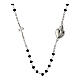 Collier Sacré Coeur Agios pierres noirs argent 925 rhodié s1