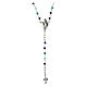 Sacred Heart rosary necklace rhodium-plated in 925 multi-silver blue tones s1