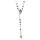 Sacred Heart rosary necklace rhodium-plated in 925 multi-silver blue tones s2