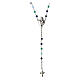Sacred Heart rosary necklace rhodium-plated in 925 multi-silver blue tones s1
