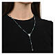 Sacred Heart rosary necklace rhodium-plated in 925 multi-silver blue tones s2