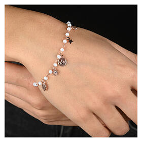 Bracciale rose' multi pendente Agios argento 925 pietre rosa